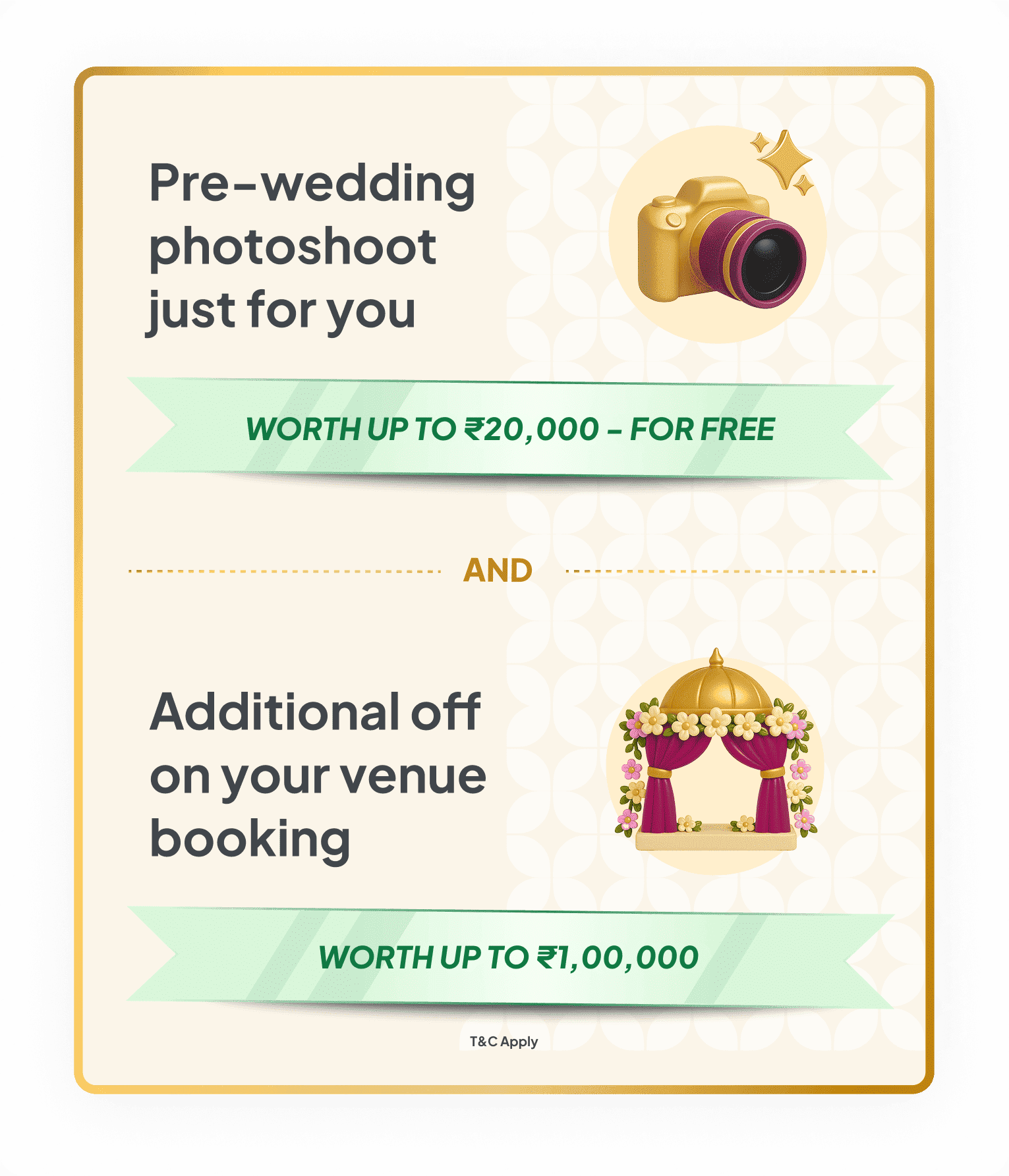 Pre-wedding photoshoot voucher